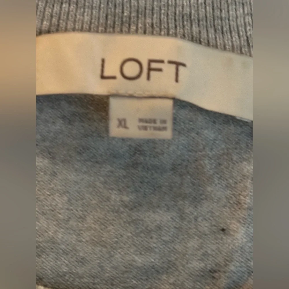 LOFT Striped Sweater Tunic Navy and Gray XL - Picture 6 of 6